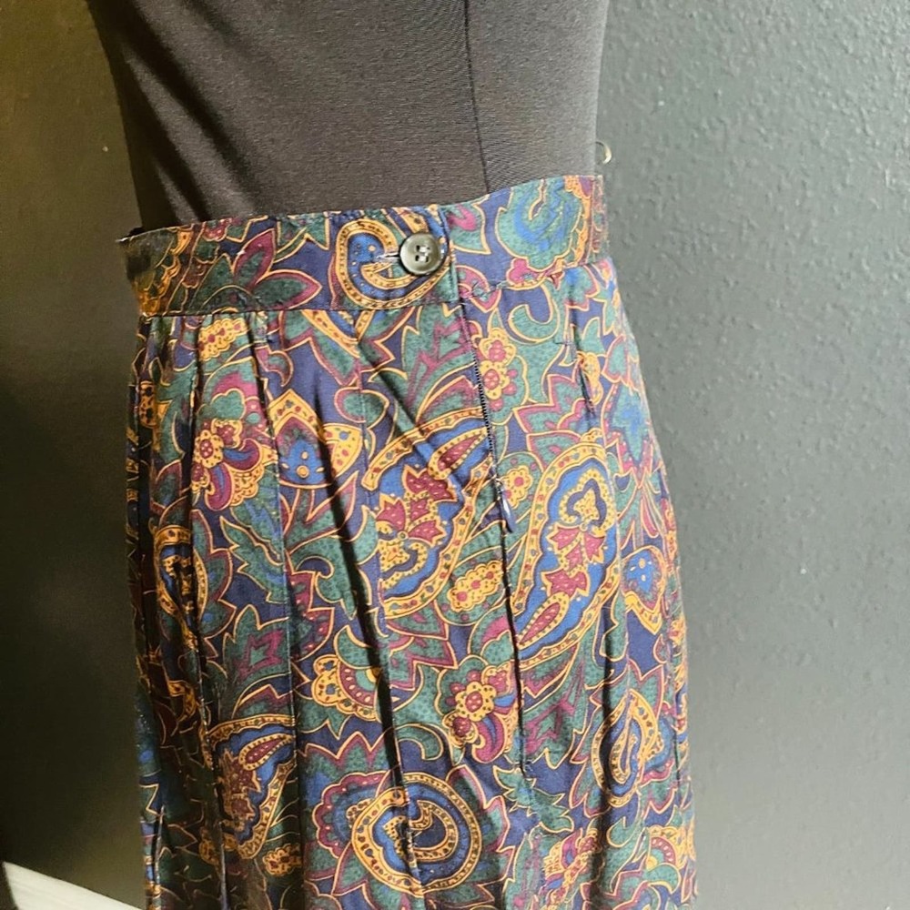 Herman Geist Women's Vintage Paisley Pleated Skirt Size 12 - Picture 8 of 12